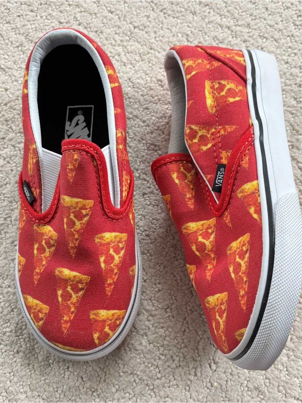 Vans Slip-On Sneakers with Pizza Print - Red & Yellow